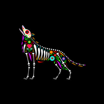 Mexican Sugar Skull Dog Design