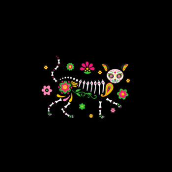 Mexican Cat Skeleton Design