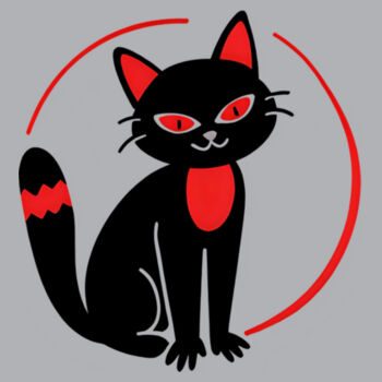 Black and Red Cat Design