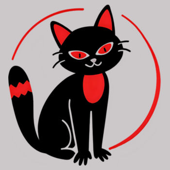 Black and Red Cat Design